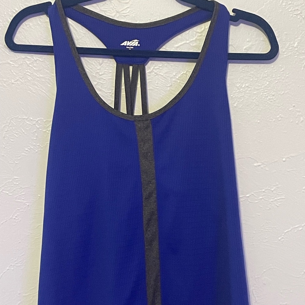 Avia Blue Strappy Back Racerback Tank Top Women’s Activewear Yoga Gym Workout